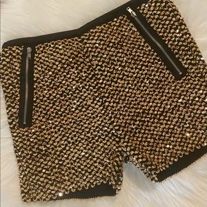 Gold sequin hot shorts Sz L Club Party